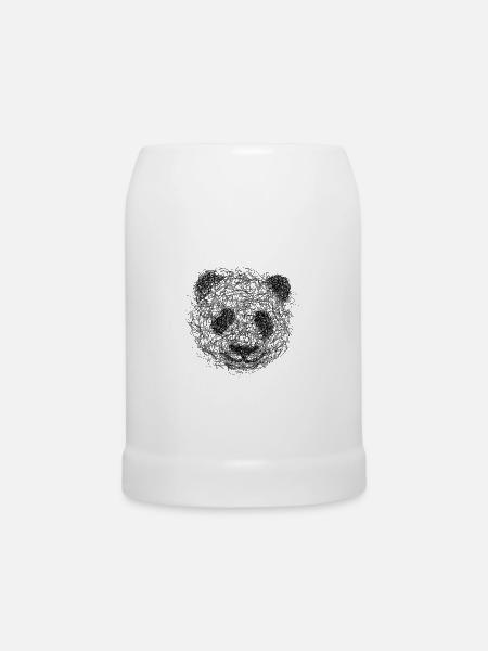 Panda-Poster - Bierkrug - Weiß