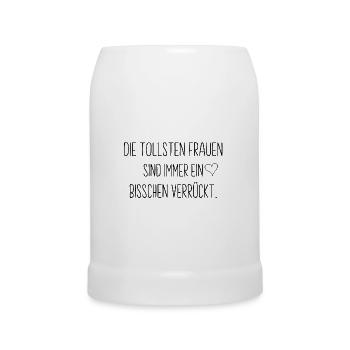 Great Women Crazy Valentine's Day Love Gift - Beer Mug - white - Front