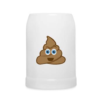 Emoji Kackhaufen Kacke - Bierkrug - Weiß - Vorne