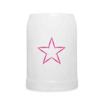 Star Design Icon Rose Rose - Chope en céramique - blanc - Devant