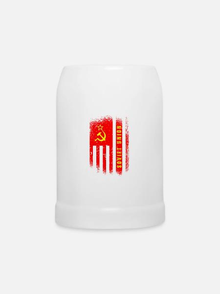 Sowjetunion Flagge / Geschenk UdSSR - Bierkrug - Weiß