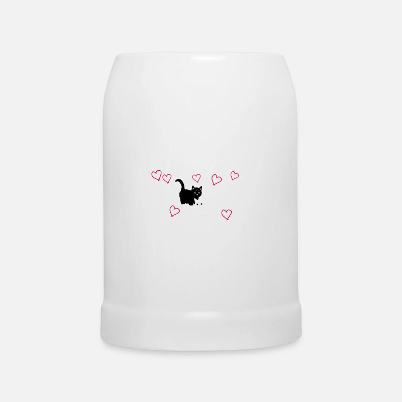 Katzen - Bierkrug - Weiß