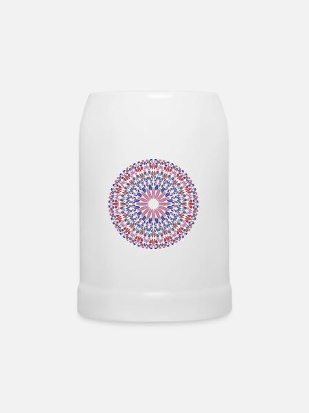 Mandala - Bierkrug - Weiß