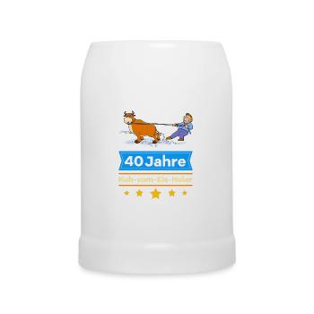 40 Jahre Dienstjubiläum Firmenjubiläum Geschenk - Bierkrug - Weiß - Vorne