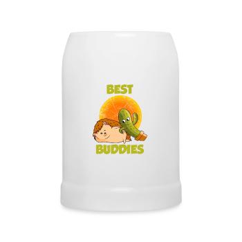 Igel Kaktus Best Buddies - Bierkrug - Weiß - Vorne