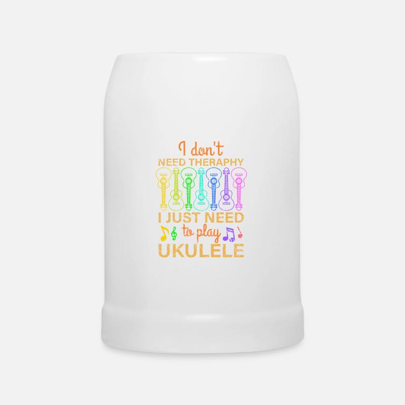 Keine Therapie Ich muss nur Ukulele Uke Geschenk - Bierkrug - Weiß
