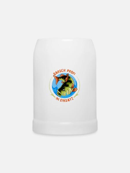 Spinnfischer Spruch Barsch Angler Angel Geschenk - Bierkrug - Weiß