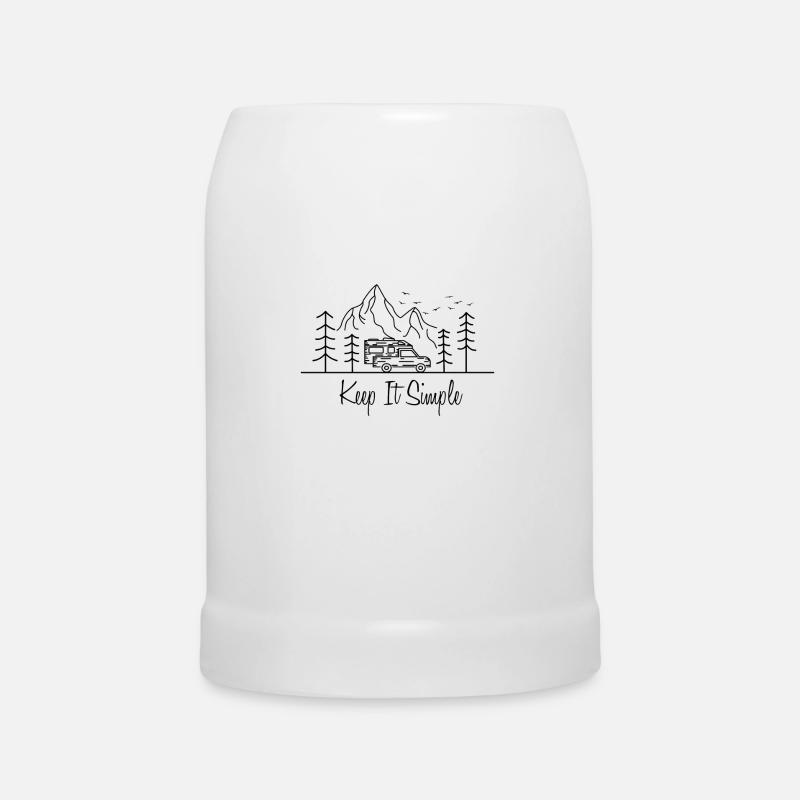 Pick-Up Camping Spruch Camper Geschenk Berge - Bierkrug - Weiß
