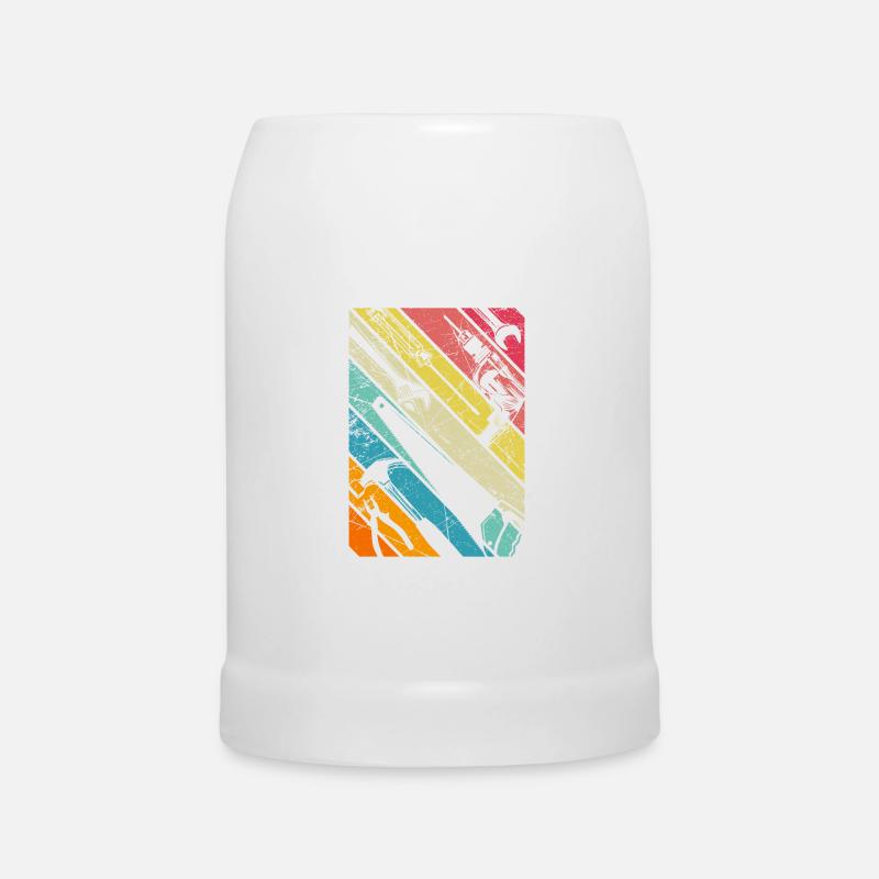 Handwerker Werkzeug Vintage Design Geschenk Retro - Bierkrug - Weiß