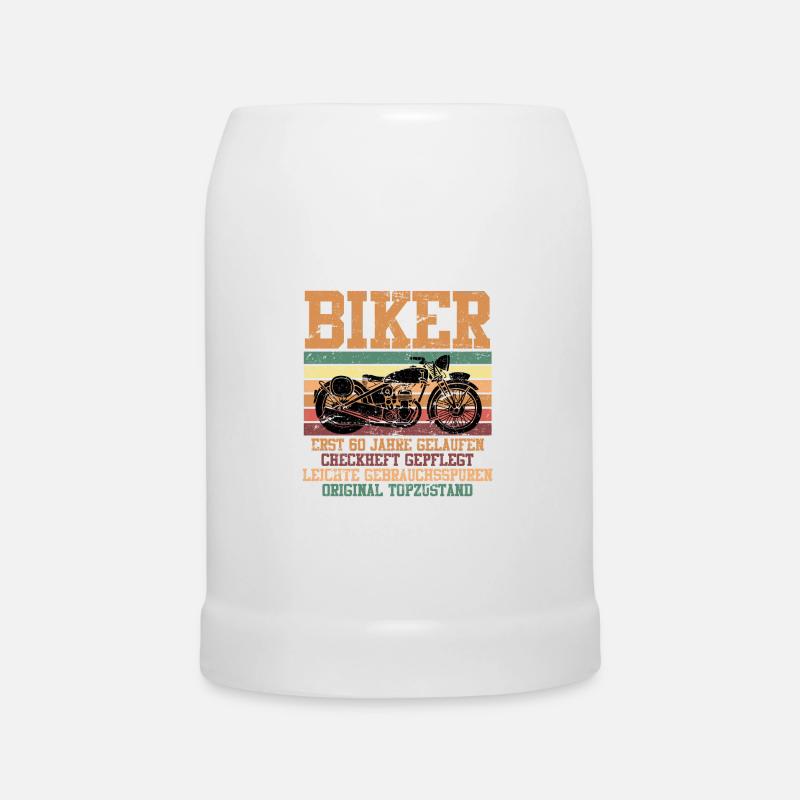 Motorradfahrer 60 Jahre Geschenk 60. Geburtstag - Bierkrug - Weiß