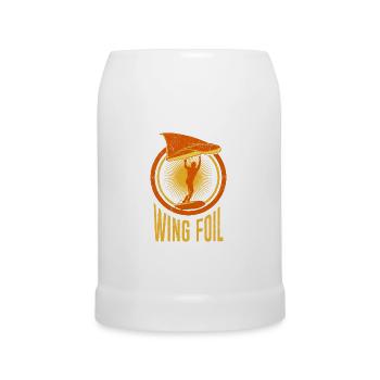 Wing Foil Wing Surf Geschenk Foil Surfer Spruch - Bierkrug - Weiß - Vorne