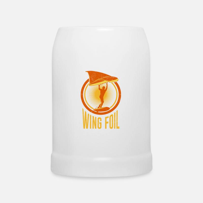 Wing Foil Wing Surf Cadeau Foil Surf - Chope en céramique - blanc