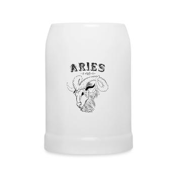 Aries Sternzeichen Widder - Bierkrug - Weiß - Vorne