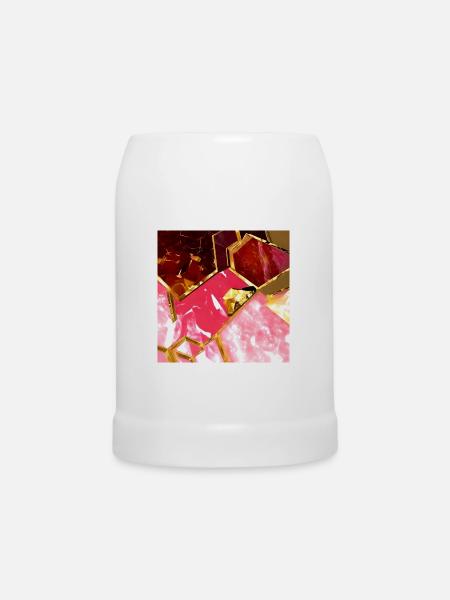 Marmor Roségold Textur - Bierkrug - Weiß
