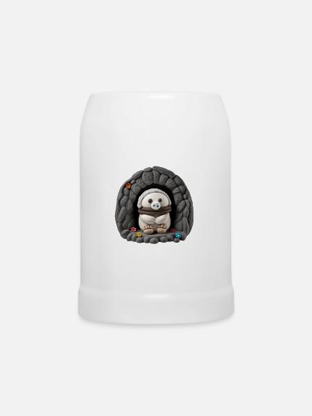 Cute weird creature - Bierkrug - Weiß