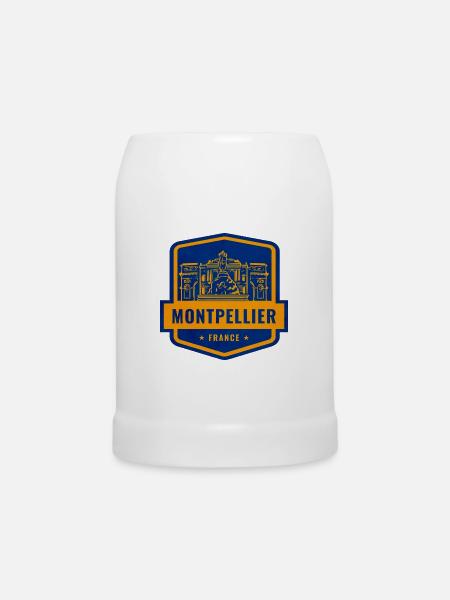 Montpellier Frankreich Abzeichen - Bierkrug - Weiß