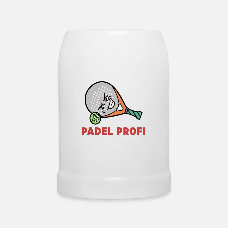 Padelspiel Racket Ball Statement Freizeit Padel - Bierkrug - Weiß