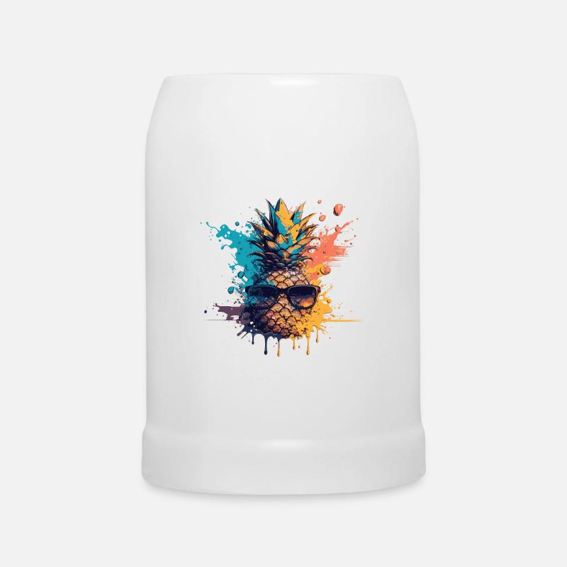 Funny Pineapple Fruit - Beer Mug - white