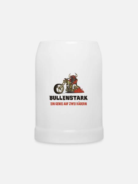 Motorrad Bullen Design - Bierkrug - Weiß