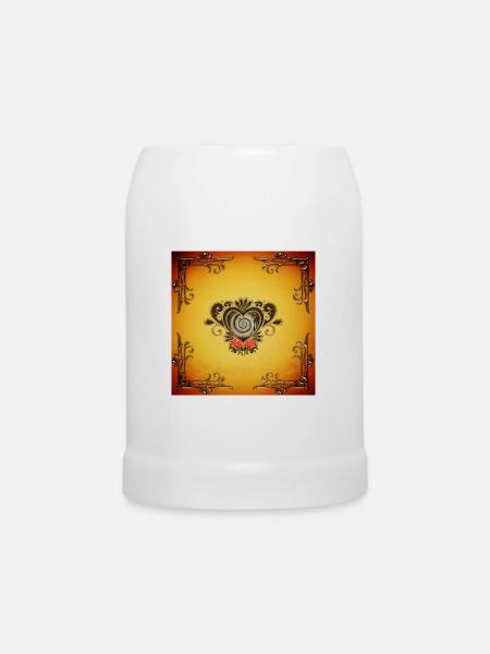 Wunderbares Steampunk-Herz - Bierkrug - Weiß