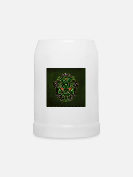 Helle Cyberpunk Maske - Bierkrug - Weiß