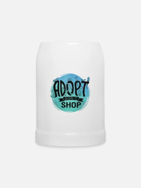 Adopt Don't Shop - Bierkrug - Weiß