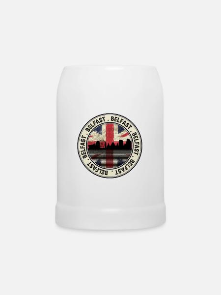 Belfast Union Jack Roundel - Bierkrug - Weiß