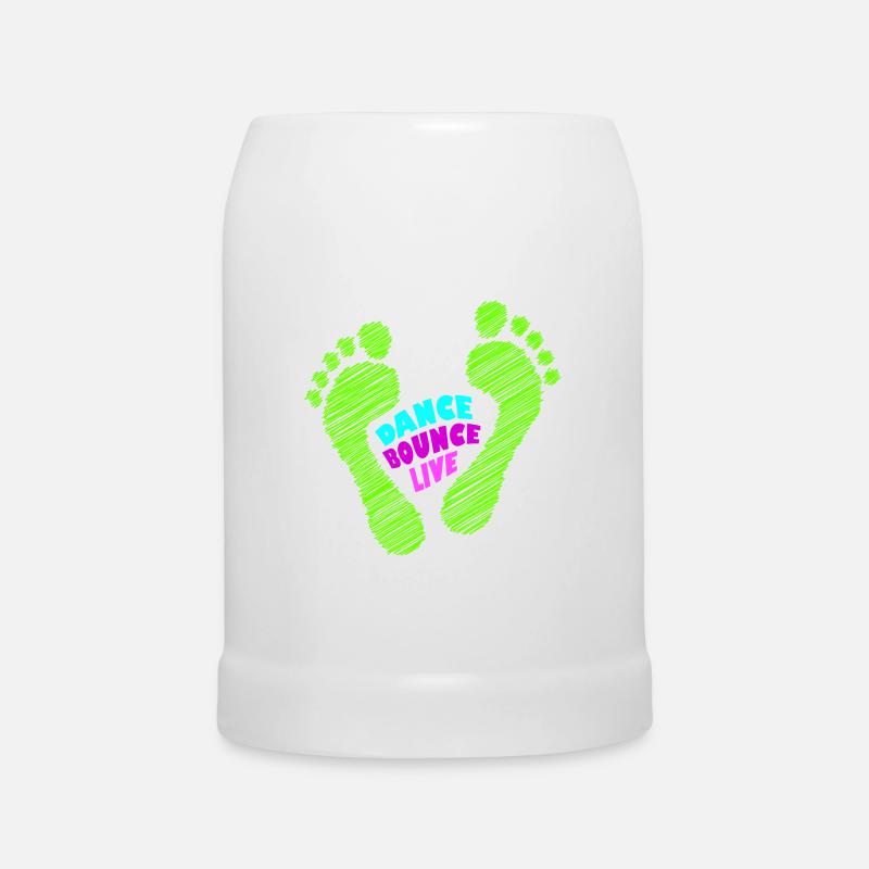 Dance Bounce Live barefoot NEON green - Beer Mug - white