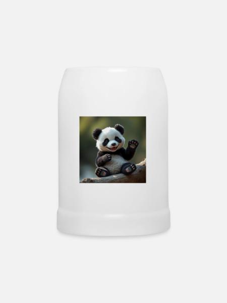 Niedlicher Panda in 3D - Bierkrug - Weiß