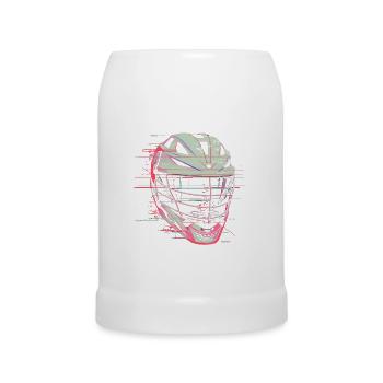 Lacrosse Helmet Graphic - Beer Mug - white - Front
