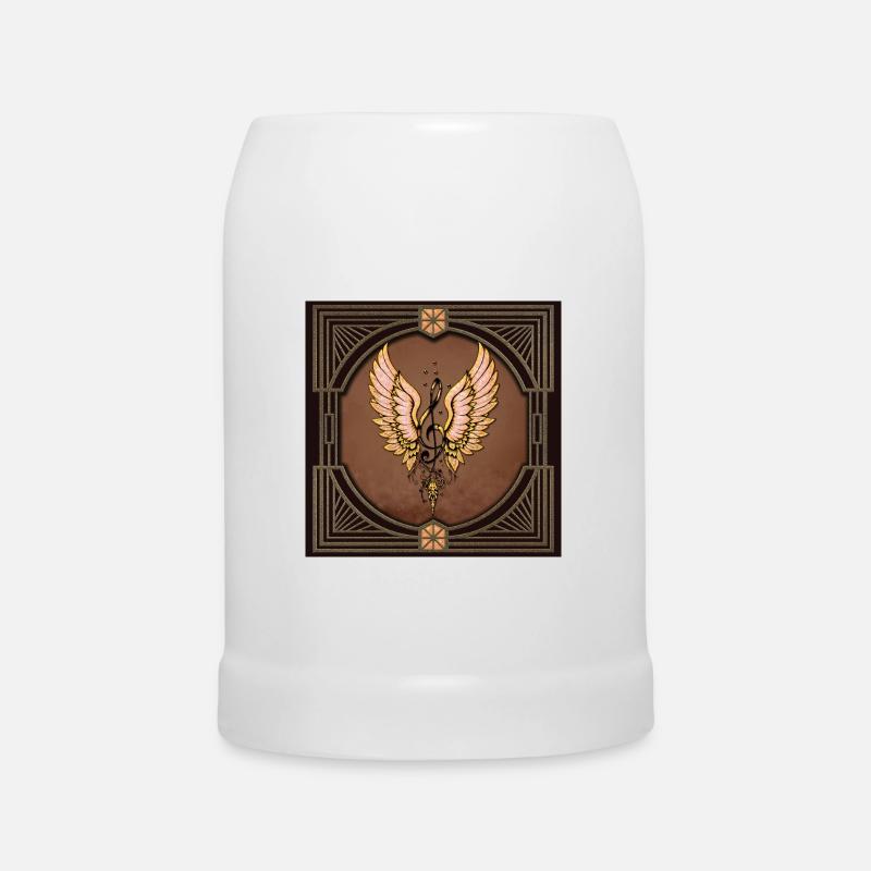 Treble clef, the key to imagination. - Beer Mug - white