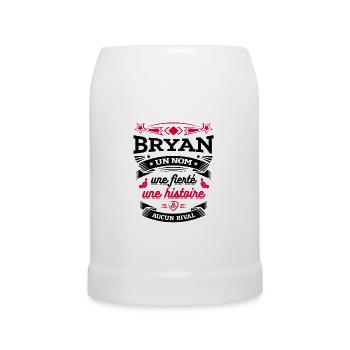 BRYAN UN NOM UNE FIERTÉ AUCUN RIVAL - Chope en céramique - blanc - Devant