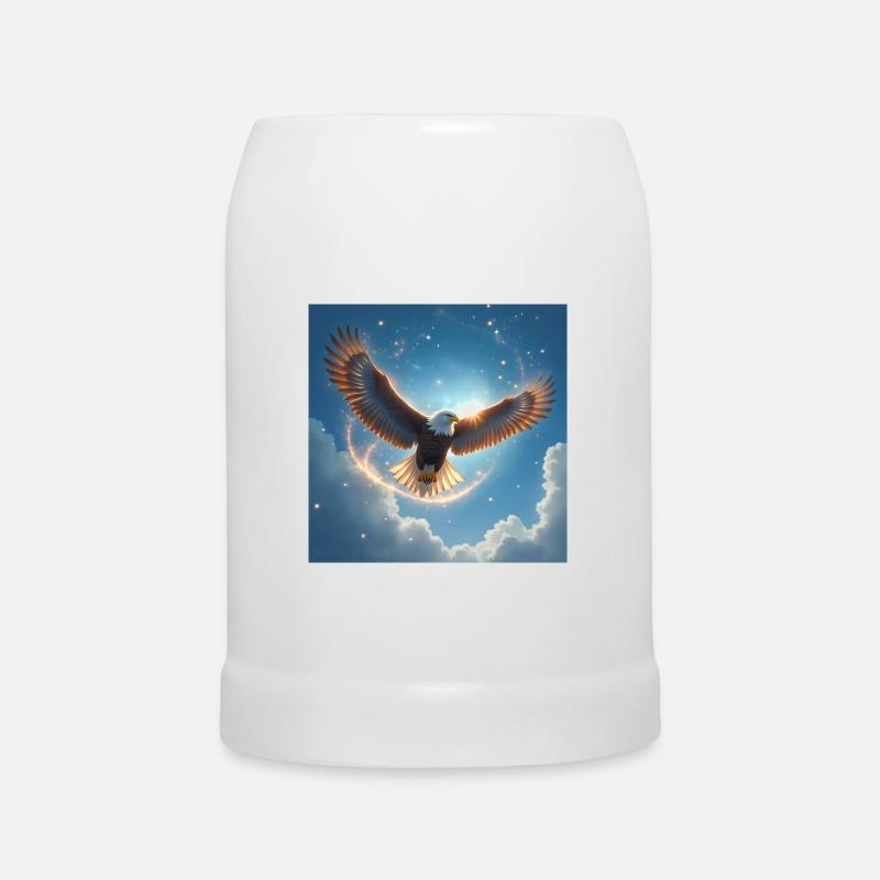 Power Animal Eagle in the Sky - Beer Mug - white