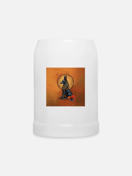 Anubis im Mondlicht. - Bierkrug - Weiß