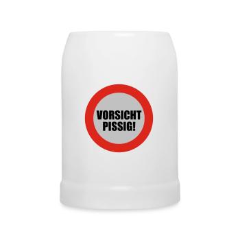 Vorsicht pissig | bösartig | übel | schelcht - Chope en céramique - blanc - Devant