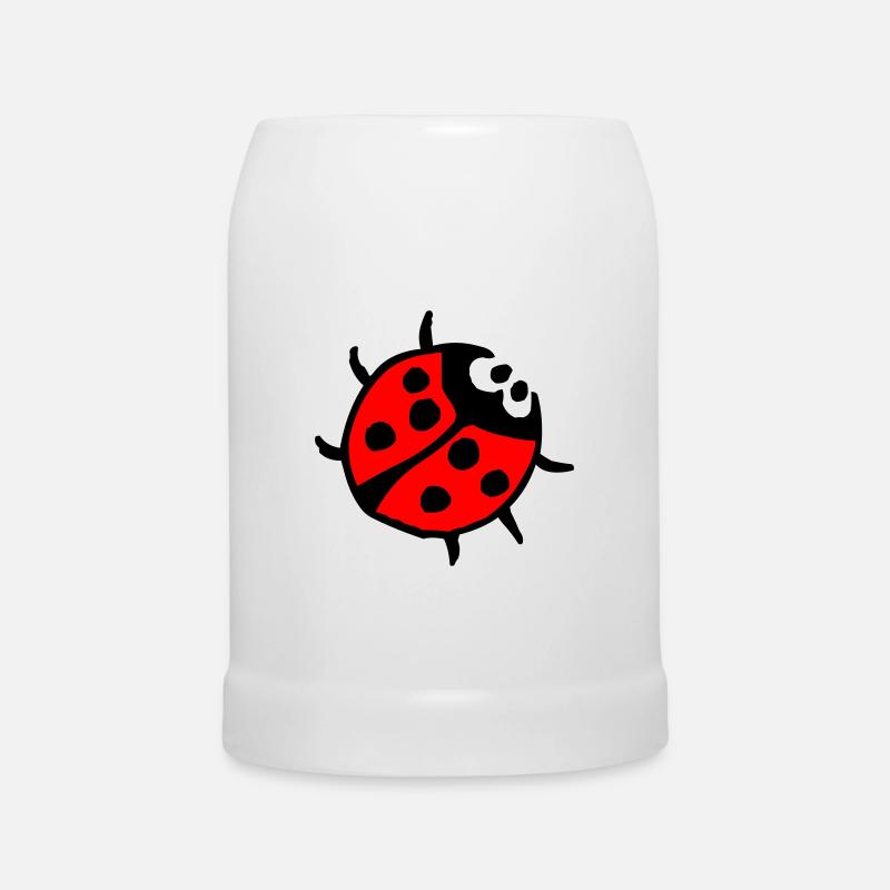 Vibrant Ladybug Spot Pattern - Beer Mug - white