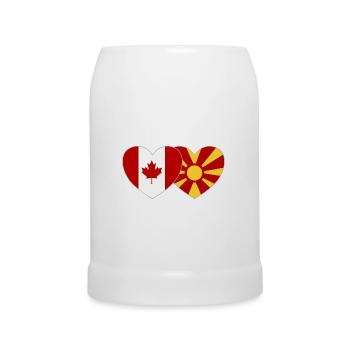 Kanada Mazedonien Flagge Herz - Bierkrug - Weiß - Vorne
