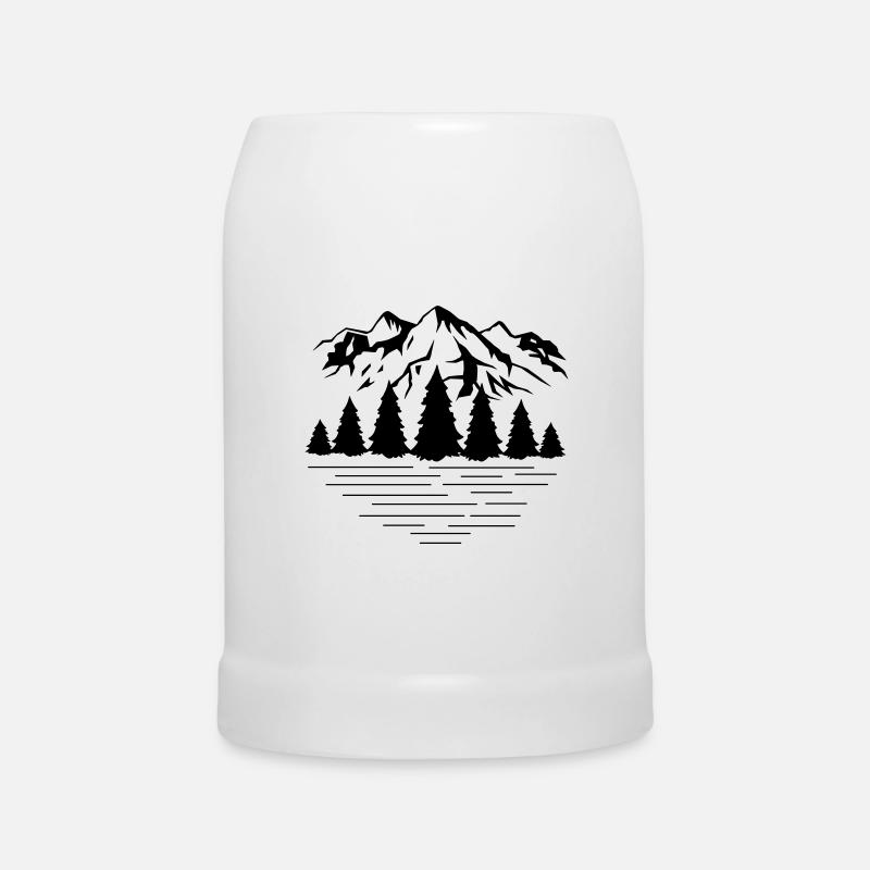 Berge - Bierkrug - Weiß