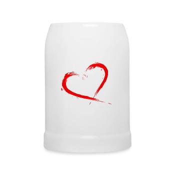 Herz Design Bürste Rot Neu Vektorgrafik - Beer Mug - white - Front