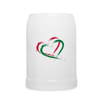Coeur Brosse drapeau des Maldives Bannières vacances - Chope en céramique - blanc - Devant
