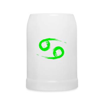 Krebs Cancer Sternzeichen Design Symbol Grün - Bierkrug - Weiß - Vorne