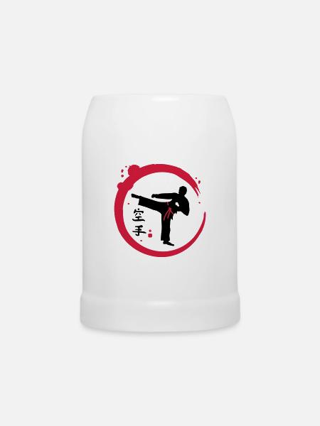 Karate Kalligraphie - Bierkrug - Weiß
