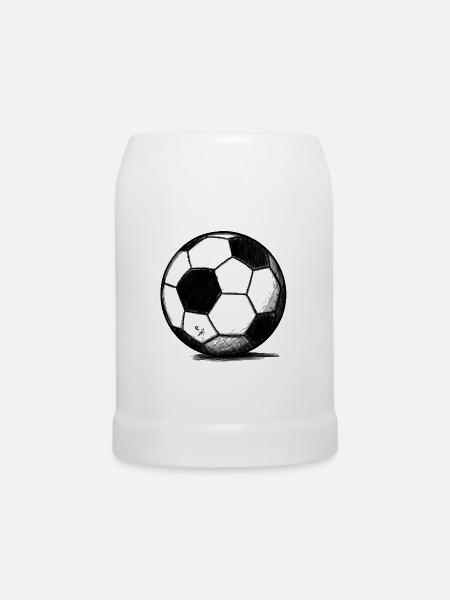 Der klassische Fussball - Bierkrug - Weiß
