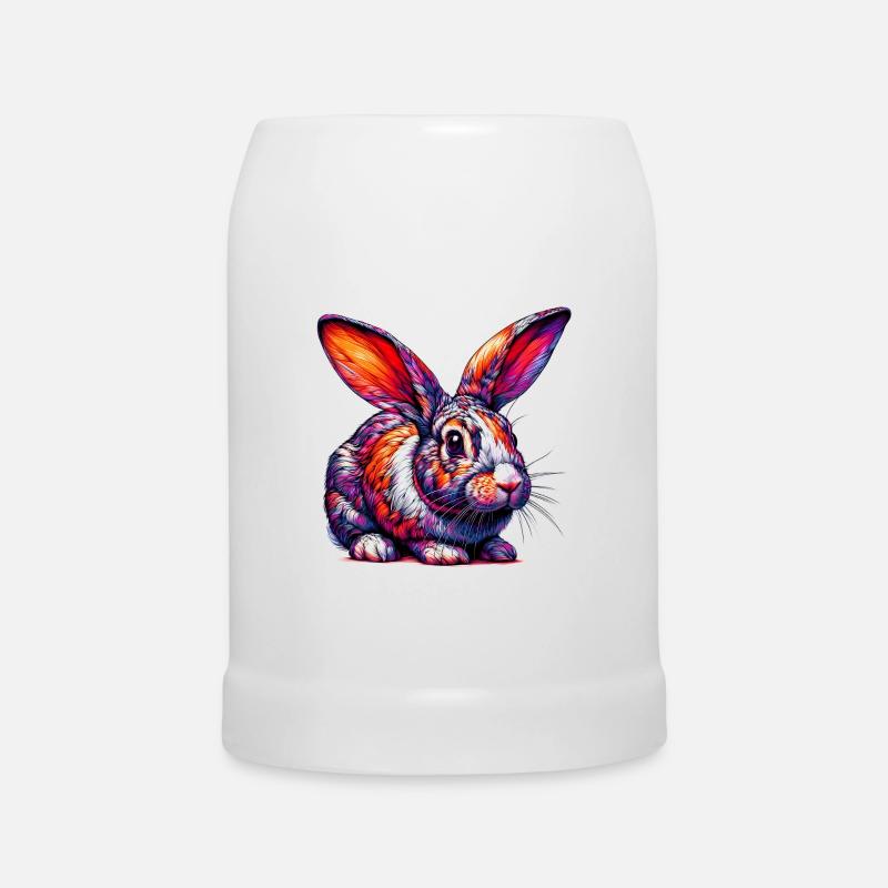 Lapin - Chope en céramique - blanc