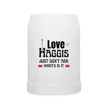 Ich liebe Haggis, frag nur nicht, was drin ist - Bierkrug - Weiß - Vorne