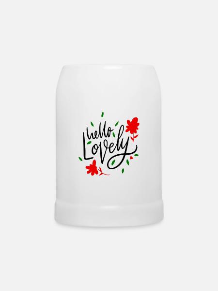 Hello Lovely - Bierkrug - Weiß