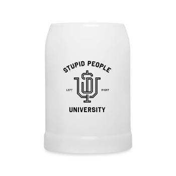 Stupid People University / Black White - Beer Mug - white - Front