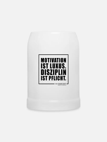 Motivation ist Luxus - Bierkrug - Weiß