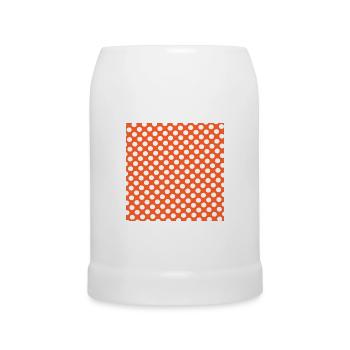 orange polka dot background dot pattern - Beer Mug - white - Front
