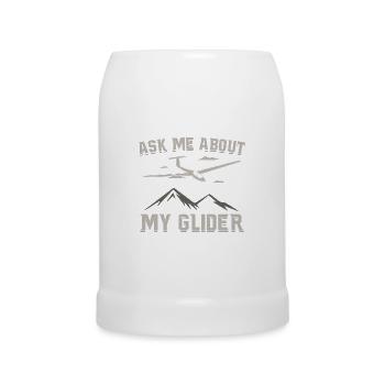 Demandez-moi mon planeur Idée cadeau - Chope en céramique - blanc - Devant